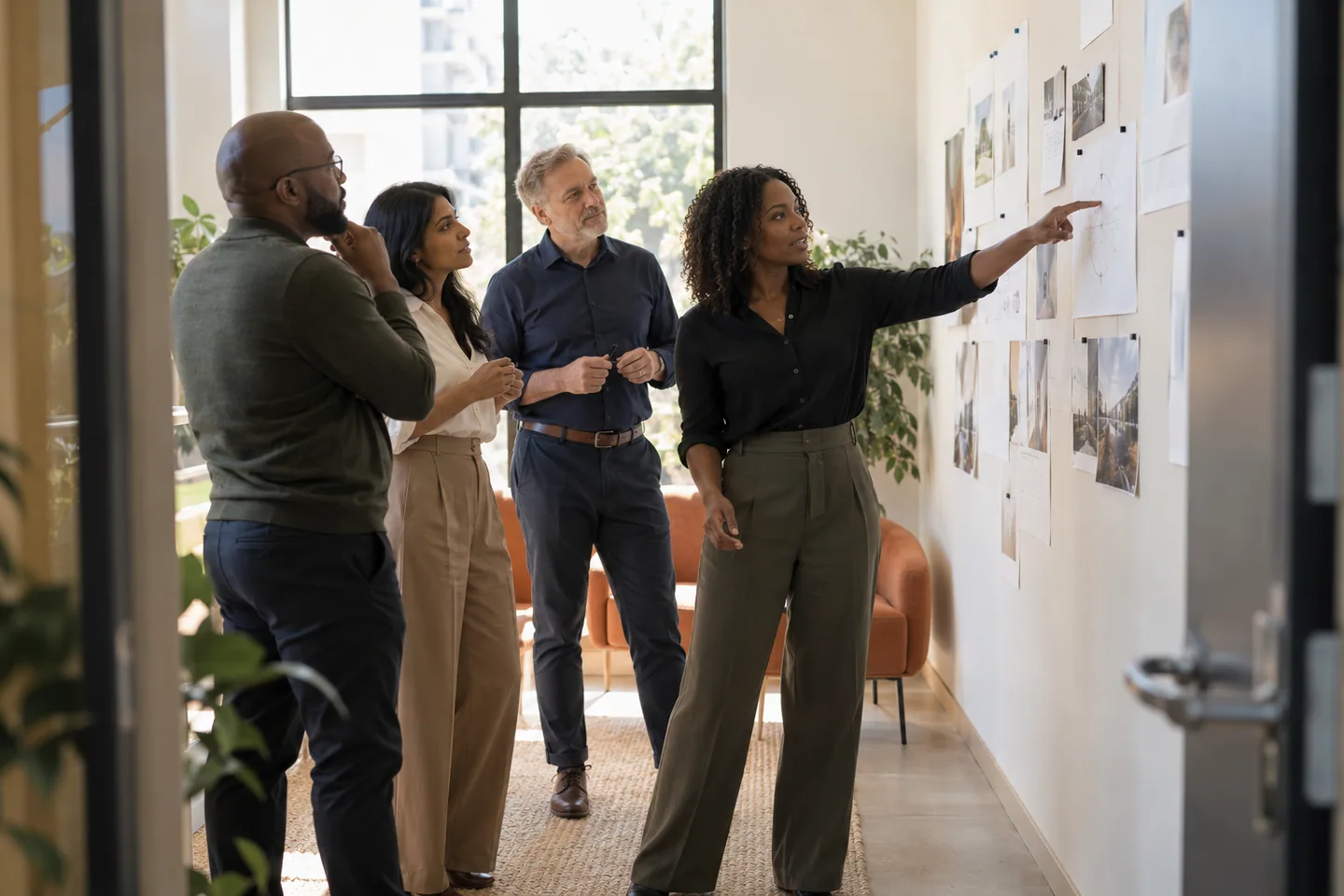 Illustrative advisers reviewing a project together