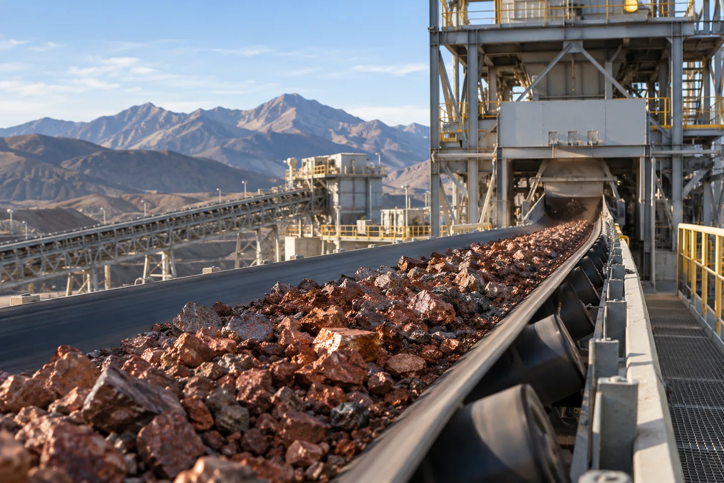 Illustrative mineral-processing conveyor